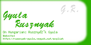 gyula rusznyak business card